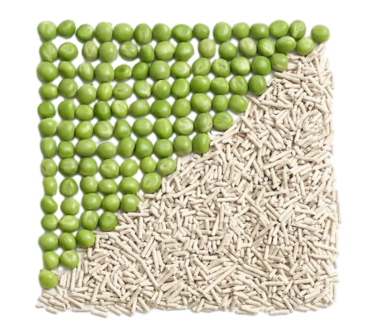 Green pea-based clumping tofu cat litter – biodegradable and naturally scented by ISEMIPET