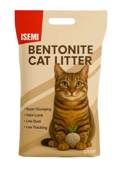 Natural Bentonite Cat Litter with Lemon Scent in Matte Stand-Up Pouch by ISEMIPET